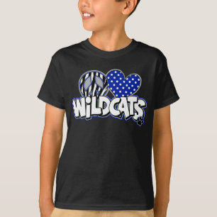 Camiseta del negro de los SS de los gatos monteses
