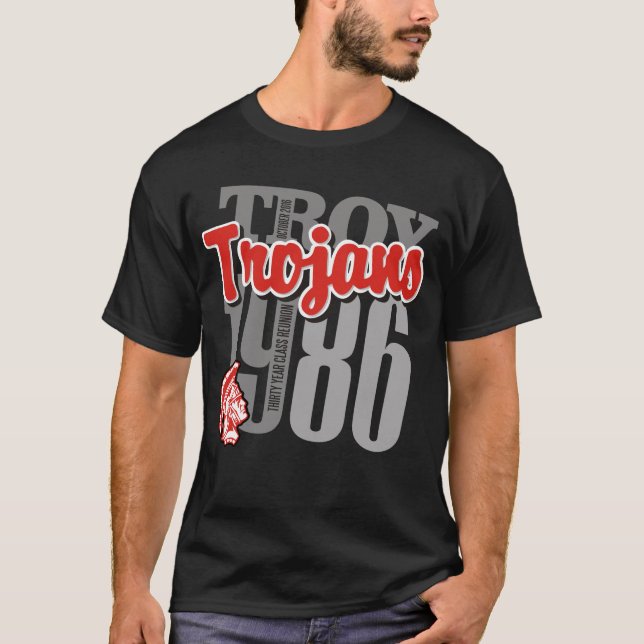 Camiseta del negro de los Trojan de Troy (Anverso)