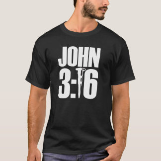Camiseta del negro del 3:16 de Juan