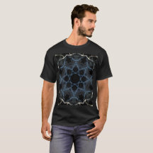 Camiseta del negro del caleidoscopio de la flor