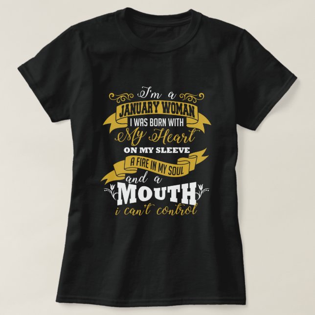 Camiseta del negro del cumpleaños de la mujer de (Diseño del anverso)