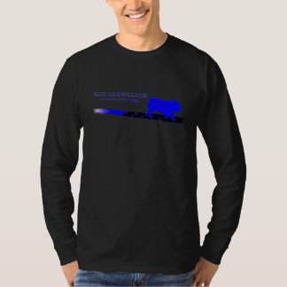 Camiseta del negro del logotipo de Blue Line