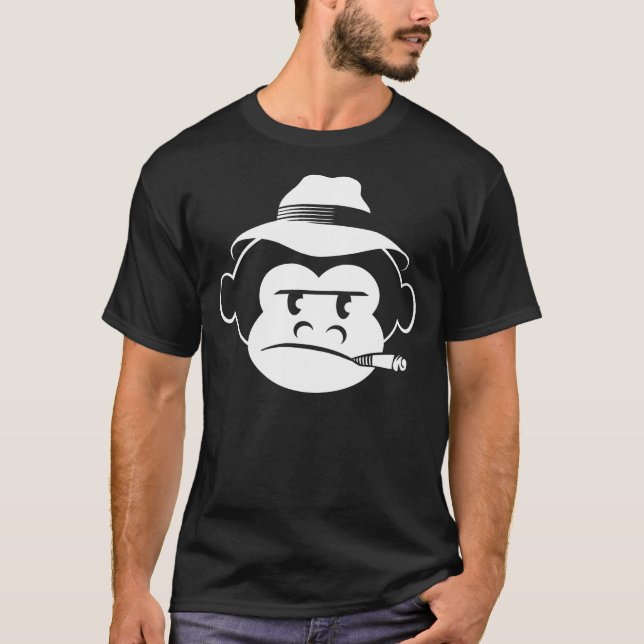 Camiseta del negro del mono (Anverso)