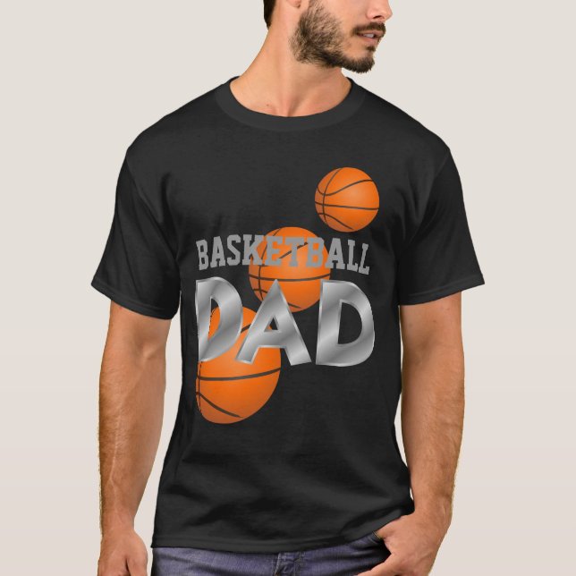 Camiseta del negro del PAPÁ del baloncesto (Anverso)
