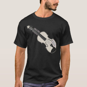 Camiseta del negro del violín del MES del lavader
