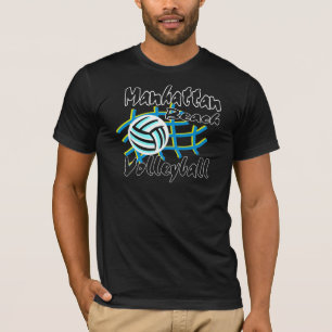 Camiseta del negro del voleibol de Manhattan Beach