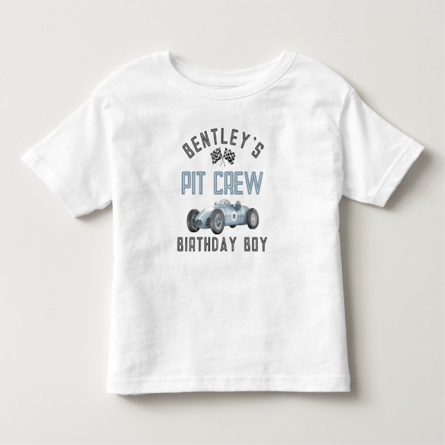 Camiseta del Niño Cumpleañero del Auto Azul de Car (Anverso)
