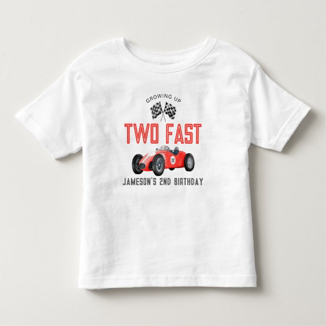 Camiseta del Niño Cumpleaños del Coche Rojo de la  (Anverso)