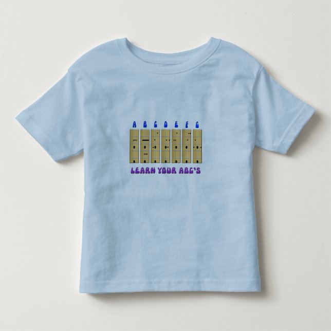 Camiseta del niño de ABC de la guitarra (Anverso)
