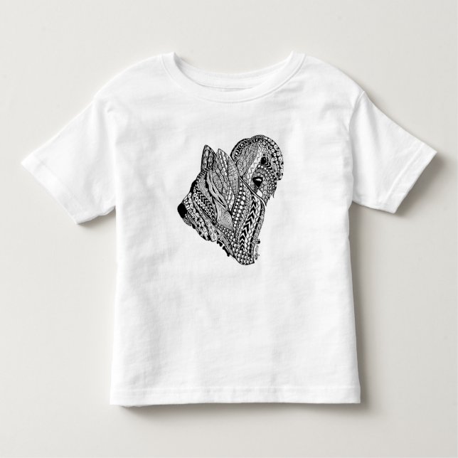 Camiseta del niño de Briard B/W del zen (Anverso)