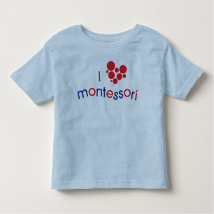 Camiseta del niño de I <3 Montessori