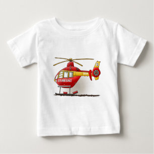 Camiseta del niño de la ambulancia del helicópte