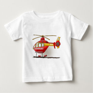 Camiseta del niño de la ambulancia del helicóptero