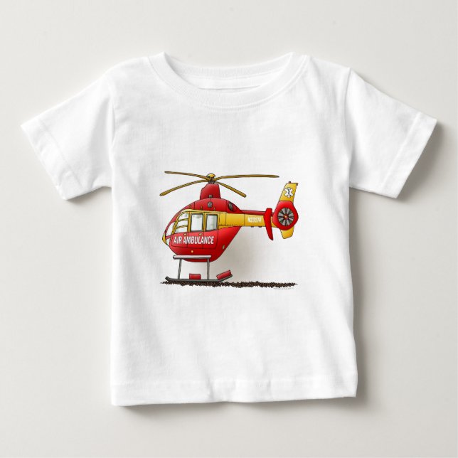 Camiseta del niño de la ambulancia del helicóptero (Anverso)