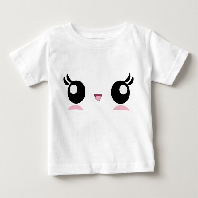Camiseta del niño de la cara del bebé de Kawaii (Anverso)