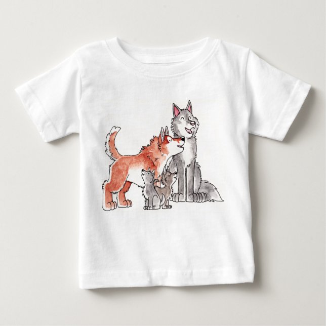 Camiseta del niño de la familia del lobo (Anverso)