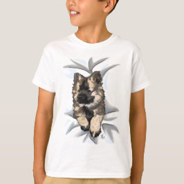 Camiseta del niño de la lluvia otoñal