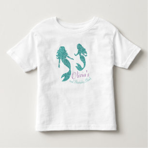 Camiseta del niño de la sirena con el texto