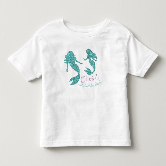 Camiseta del niño de la sirena con el texto (Anverso)