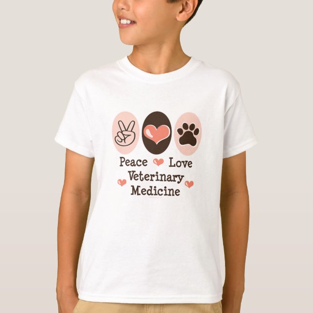 Camiseta del niño de la veterinaría del amor de la (Anverso)