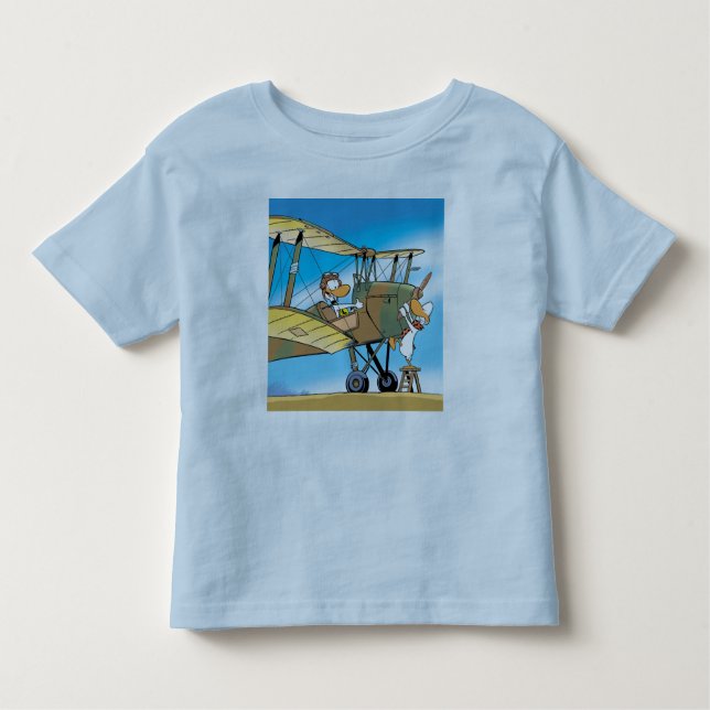 Camiseta del niño del biplano del pato del tilín (Anverso)