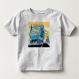 Camiseta del niño del camión de basura del pantano