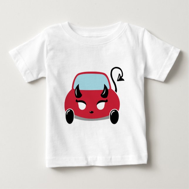Camiseta del niño del coche del diablo del Kawaii (Anverso)