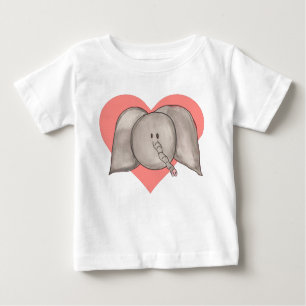 Camiseta del niño del corazón del elefante