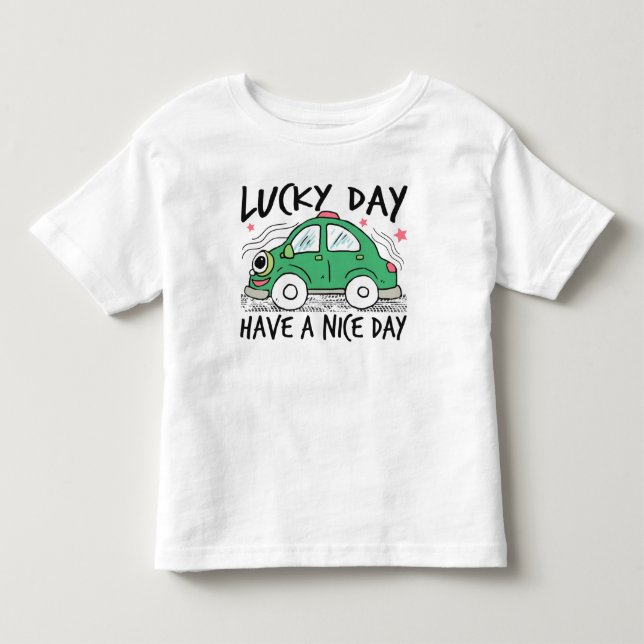Camiseta del niño del Día de la Suerte del Coche V (Anverso)