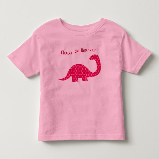 Camiseta del niño del dinosaurio de la flor (Anverso)