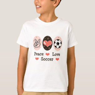 Camiseta del niño del fútbol del amor de la paz