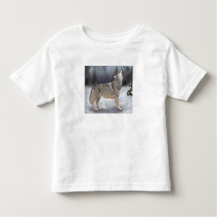 Camiseta del niño del lobo del invierno