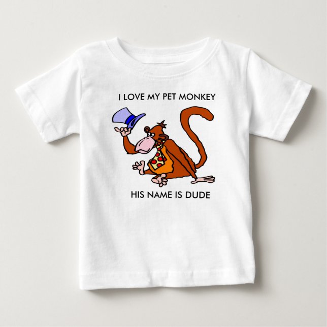 CAMISETA DEL NIÑO DEL MONO DEL MASCOTA (Anverso)