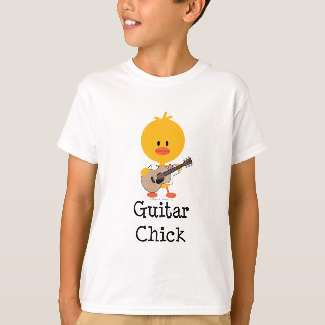 Camiseta del niño del polluelo de la guitarra (Anverso)