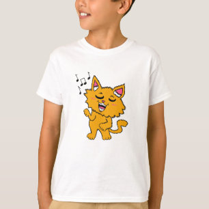 Camiseta del Niño Gato Cantante