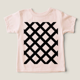 Camiseta del niño pequeño de Lattice (crema y negr