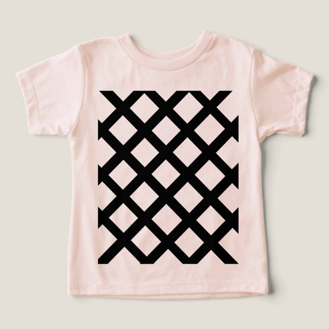 Camiseta del niño pequeño de Lattice (crema y negr (Diseño delantero )