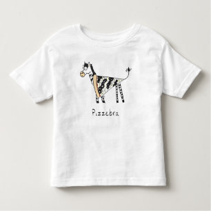 Camiseta del niño pequeño de Pizzebra Pizza Zebra