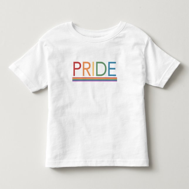 Camiseta del niño pequeño del arco iris del ORGULL (Anverso)