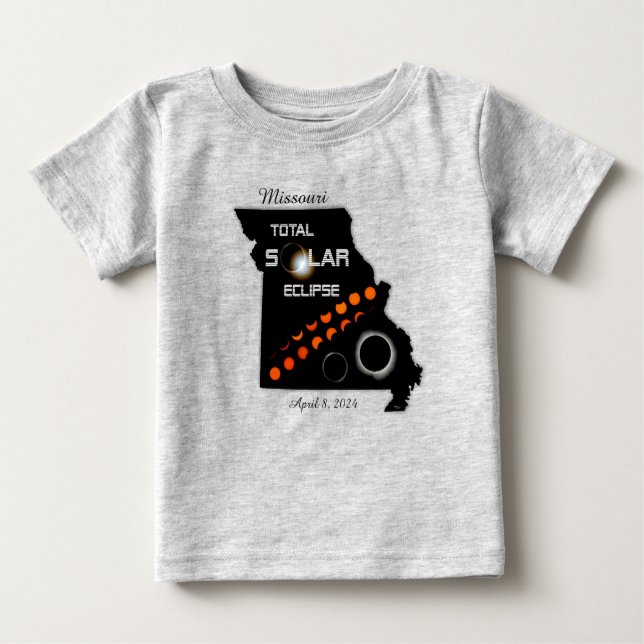 Camiseta del niño pequeño eclipse solar de Missour (Anverso)