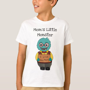Camiseta del niño pequeño monstruo de mamá diverti