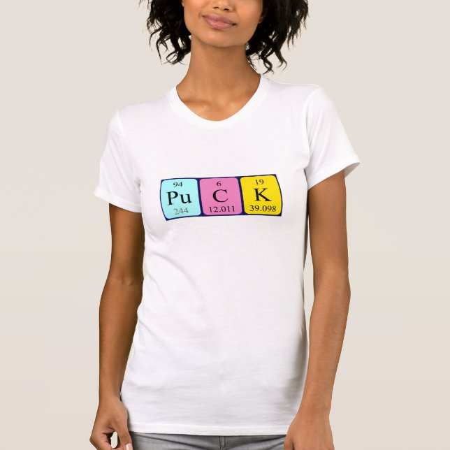 Camiseta del nombre de la mesa periódica de Puk (Anverso)