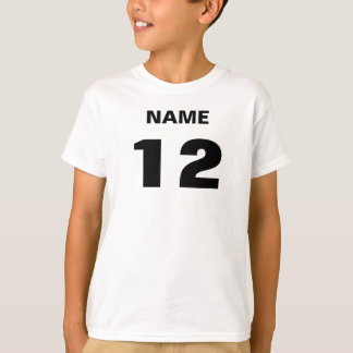 Camiseta del nombre y del número