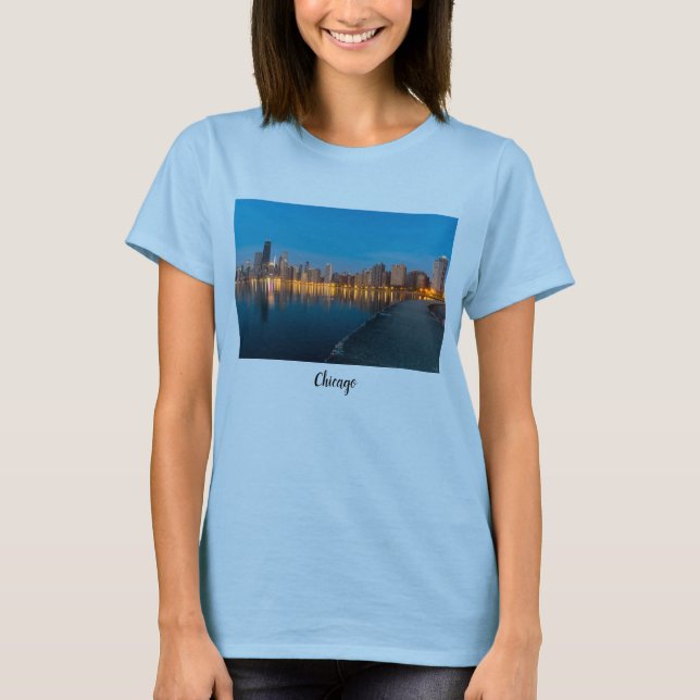 Camiseta del North Chicago Cityscape (Anverso)