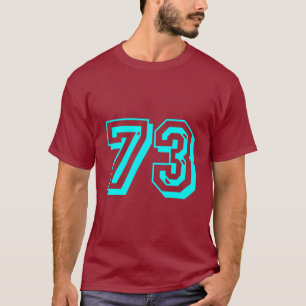 Camiseta del número 73 de la aguamarina