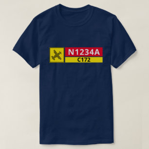 Camiseta del número de avión con señal de pista de