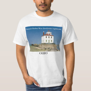 Camiseta del oeste del faro del rompeolas del