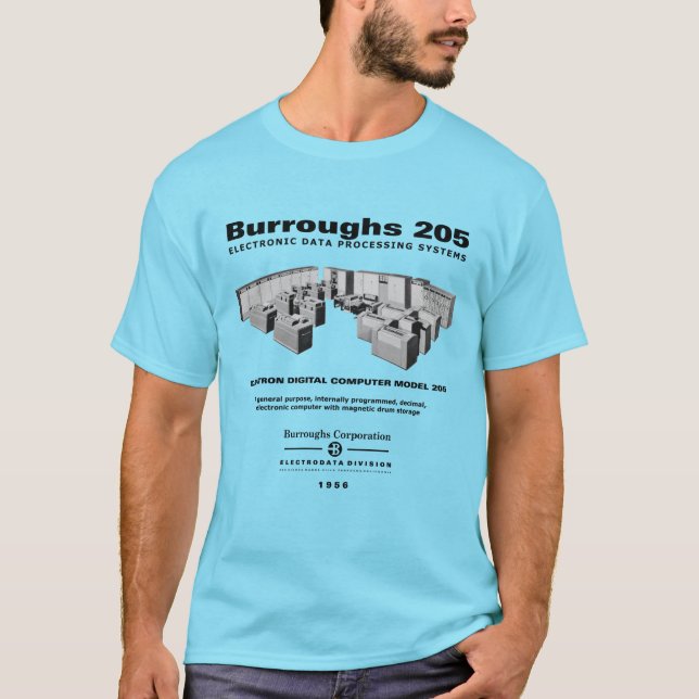 Camiseta del ordenador de Burroughs 205 (Anverso)