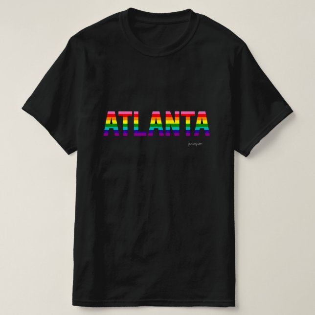 Camiseta del orgullo de Atlanta | Bandera arco iri (Diseño del anverso)