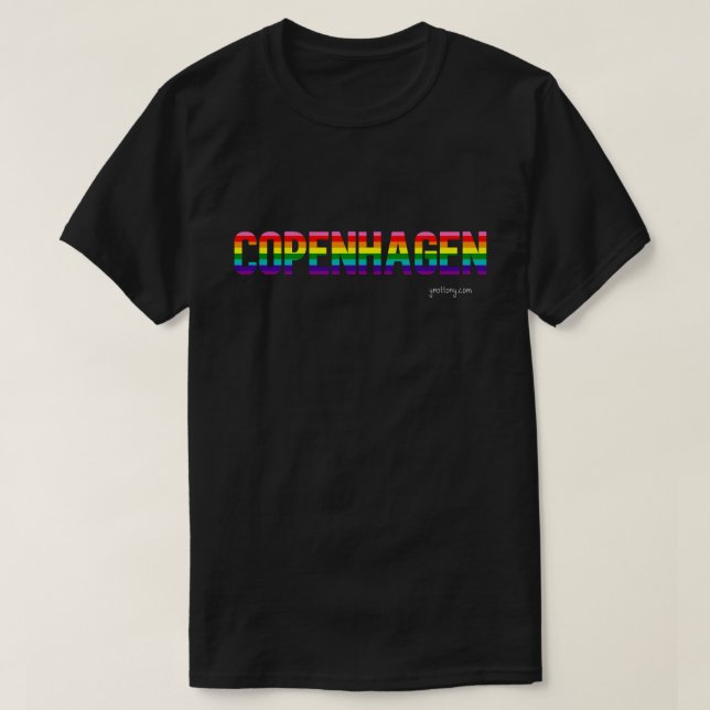Camiseta del Orgullo de Copenhague | Bandera arco  (Diseño del anverso)